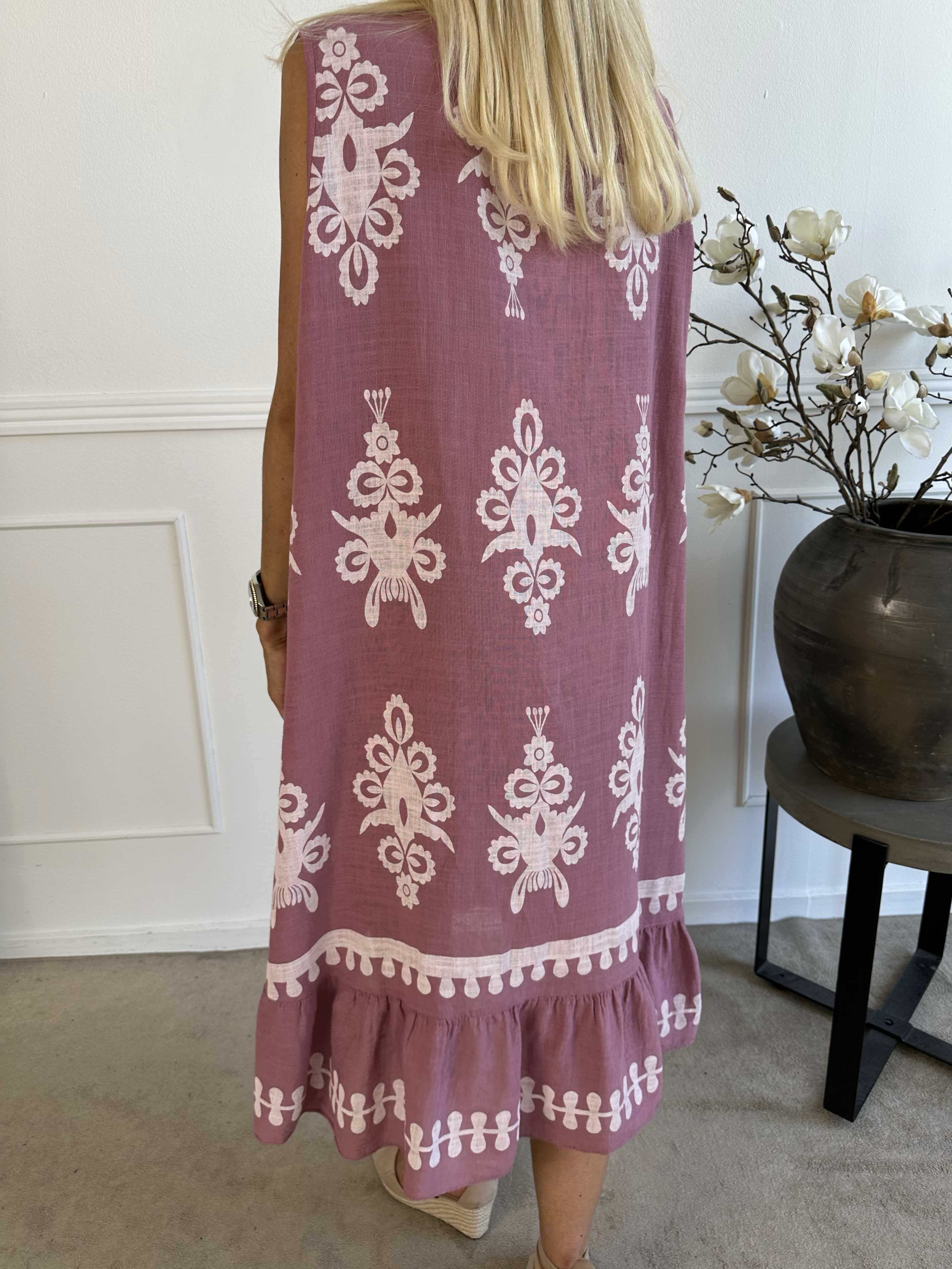 Tanzania - Smuk bomuldskjole i hørlignende stof